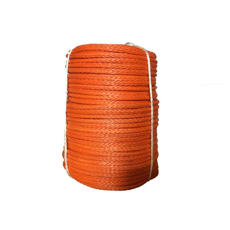 Hochleistungs-Abschleppgurt Synthetisches Windenseil, Kabelseil, 8 mm x 100 m, Synthetisches UHMWPE-Seil, Windenseil mit Schutzhülle for Off-Road(Orange) von BAFEIYA