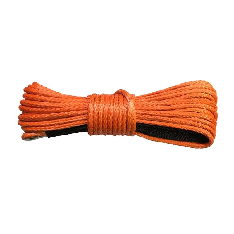 Hochleistungs-Abschleppgurt Synthetisches Windenseil, Kabelseil, 8 mm x 30 m, Synthetisches Windenseil for ATV-Mithelfer 4x4(Orange) von BAFEIYA