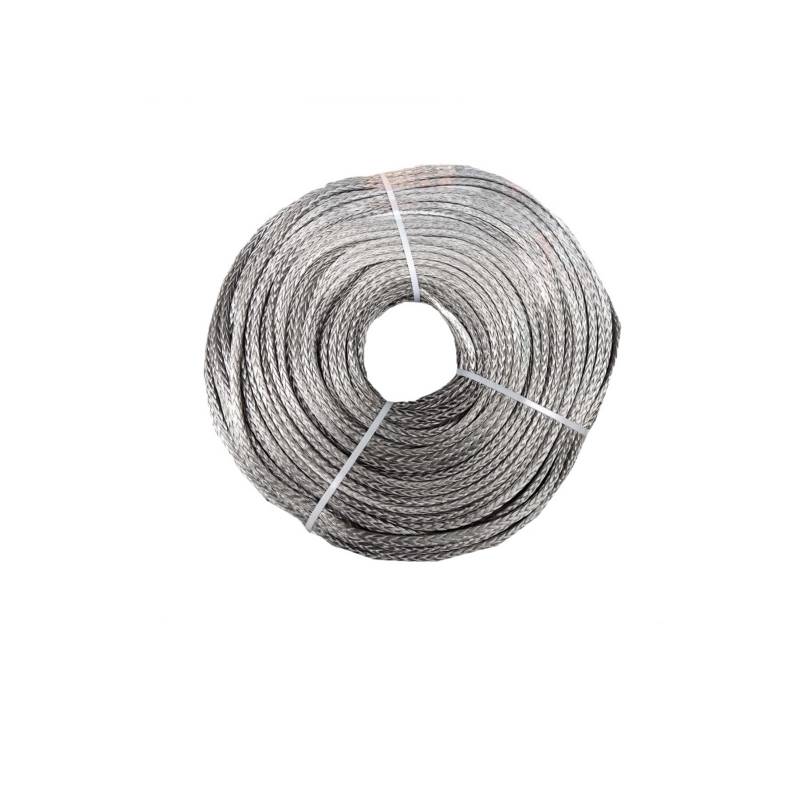 Hochleistungs-Abschleppgurt Synthetisches Windenseil, Kabelseil, 8 mm x 50 Meter, UHMWPE-Seil for ATV/UTV, elektrische Winde, 4 x 4 Offroad-Zubehör(Grey) von BAFEIYA