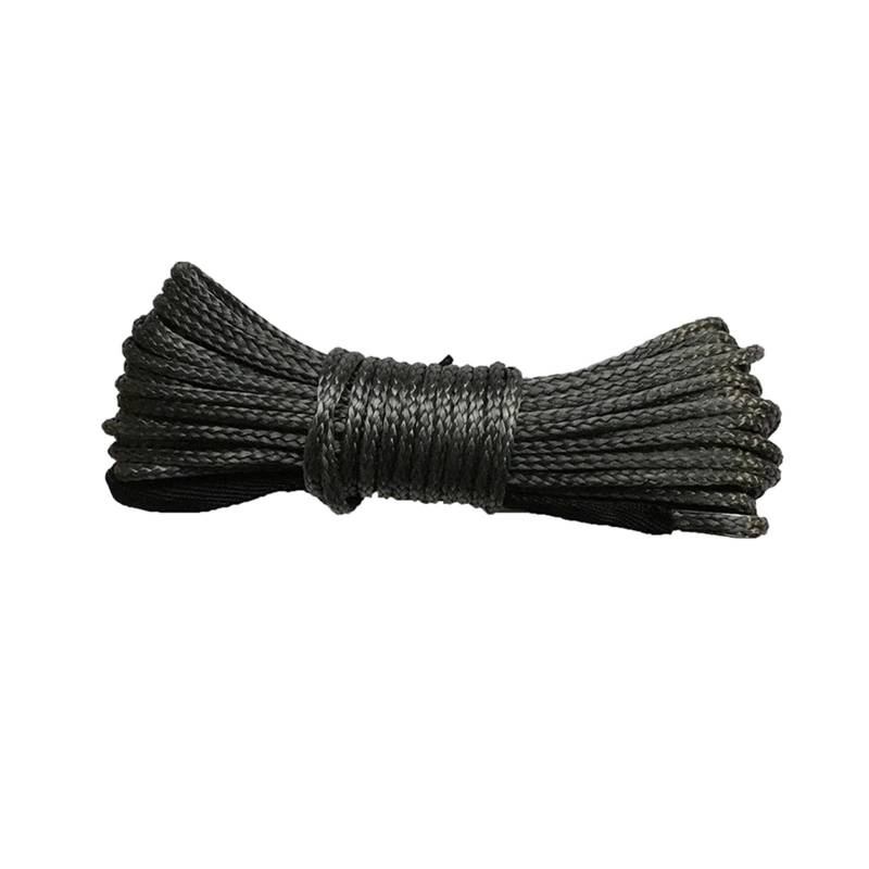 Hochleistungs-Abschleppgurt Synthetisches Windenseil, Seil, 6 mm x 15 m, Synthetisches Zugwindenseil, UHMWPE, 12-strängiges Bergungskabel(Noir) von BAFEIYA