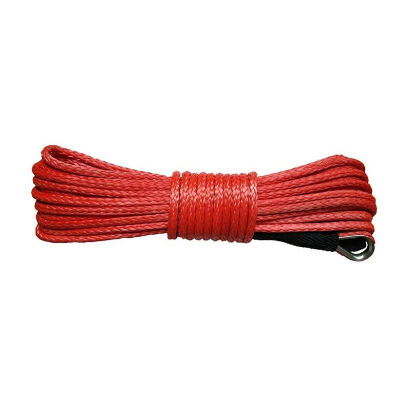 Hochleistungs-Abschleppgurt Synthetisches Windenseil, Seil, 6 mm x 15 m, Synthetisches Zugwindenseil, UHMWPE, 12-strängiges Bergungskabel(Rood) von BAFEIYA