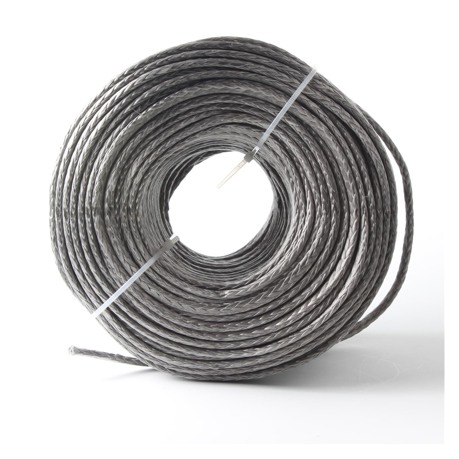 Hochleistungs-Abschleppgurt Synthetisches Windenseil 2865LBs Leitungskabel Hohlgeflecht 4 mm 5/32'' 10 m 12 Stränge Segelboot-Windenschleppseile(6m Grey) von BAFEIYA