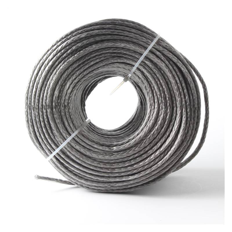 Hochleistungs-Abschleppgurt Synthetisches Windenseil 2865LBs Leitungskabel Hohlgeflecht 4 mm 5/32'' 10 m 12 Stränge Segelboot-Windenschleppseile(6m Grey) von BAFEIYA