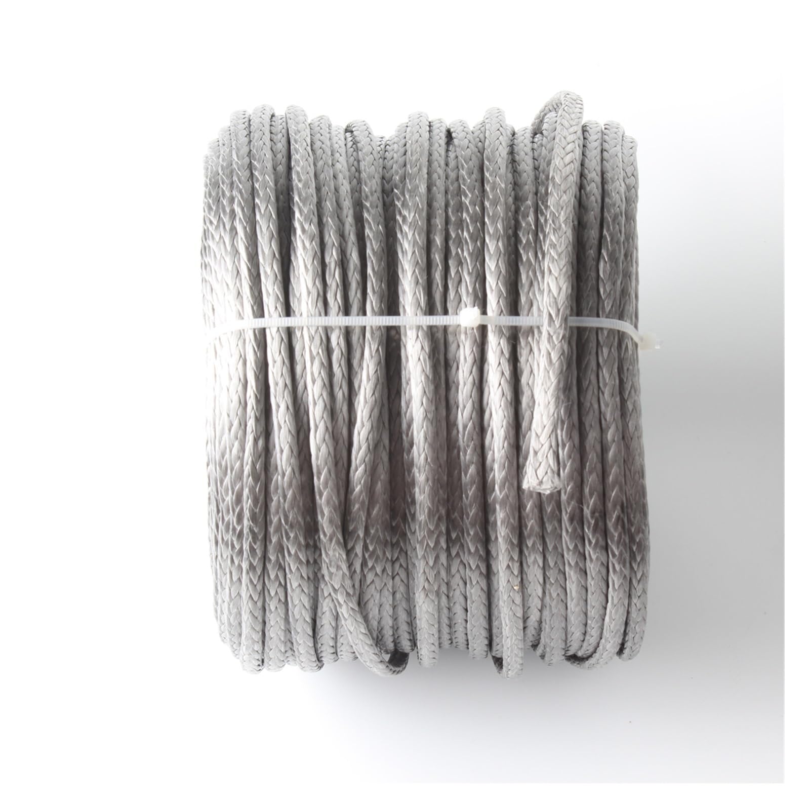 Hochleistungs-Abschleppgurt Synthetisches Windenseil 2865LBs Leitungskabel Hohlgeflecht 4 mm 5/32'' 10 m 12 Stränge Segelboot-Windenschleppseile(Grey 10m) von BAFEIYA