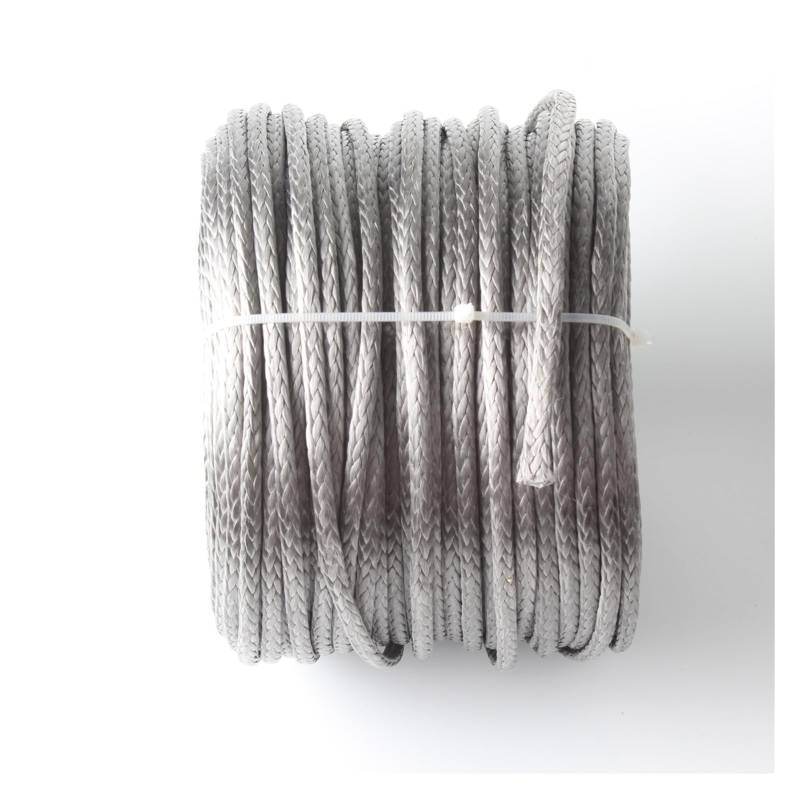 Hochleistungs-Abschleppgurt Synthetisches Windenseil 2865LBs Leitungskabel Hohlgeflecht 4 mm 5/32'' 10 m 12 Stränge Segelboot-Windenschleppseile(Grey 10m) von BAFEIYA