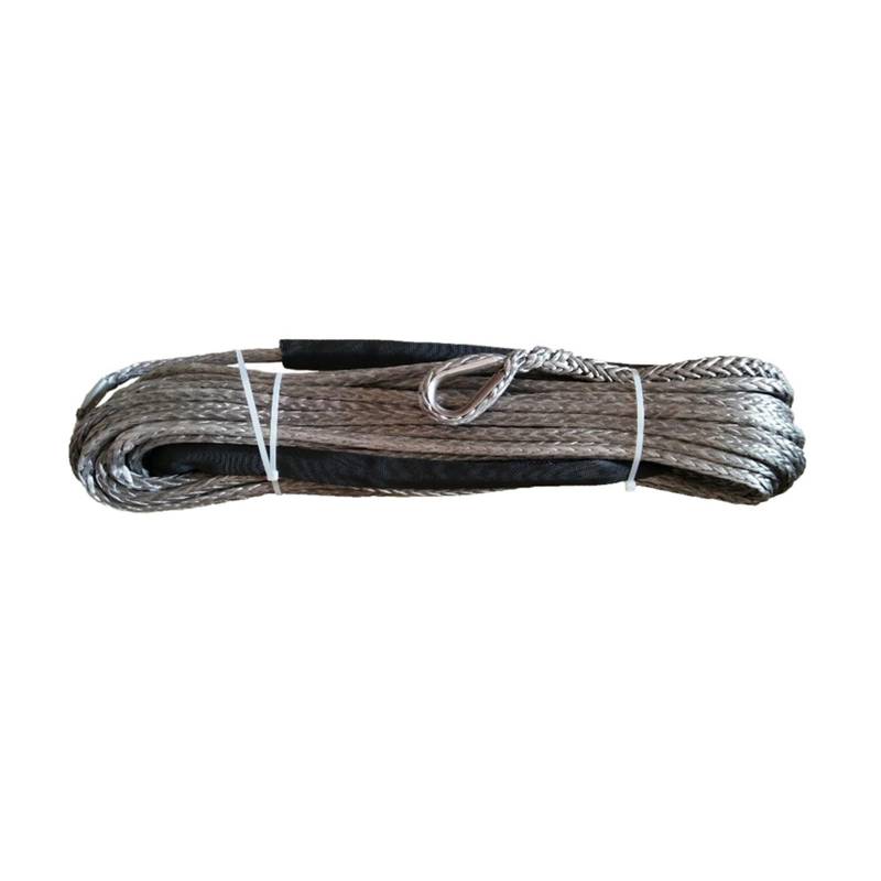 Hochleistungs-Abschleppgurt Winden-Synthetikseil 8 mm x 50 m UHMWPE-Seil Synthetische Windenleine mit Mantel for den Offroad-Einsatz(Grey) von BAFEIYA