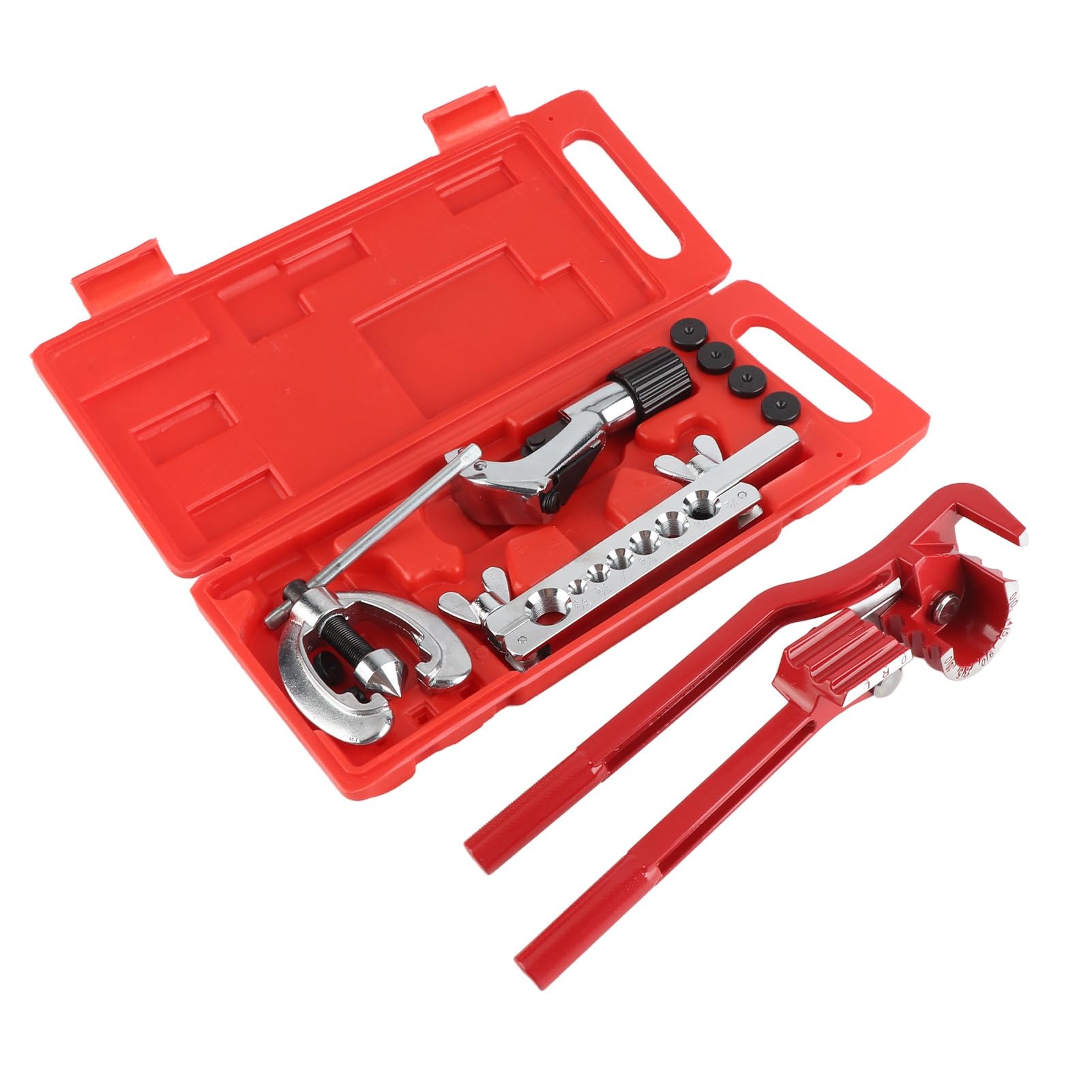 BAFOVY 11pcs Rohrflackungswerkzeugkit, Rohrschneider, Biegerzeug, Klemme, 7 Doppelflacker -Sterben für 1/4, 5/16, 3/8 -Zoll BAFOVY 11pcs Rohrflackungswerkzeugkit, Rohrschneider, Biegerzeug, Klemme, 7 Doppelflacker -Sterben für 1/4, 5/16, 3/8 -Zoll von BAFOVY
