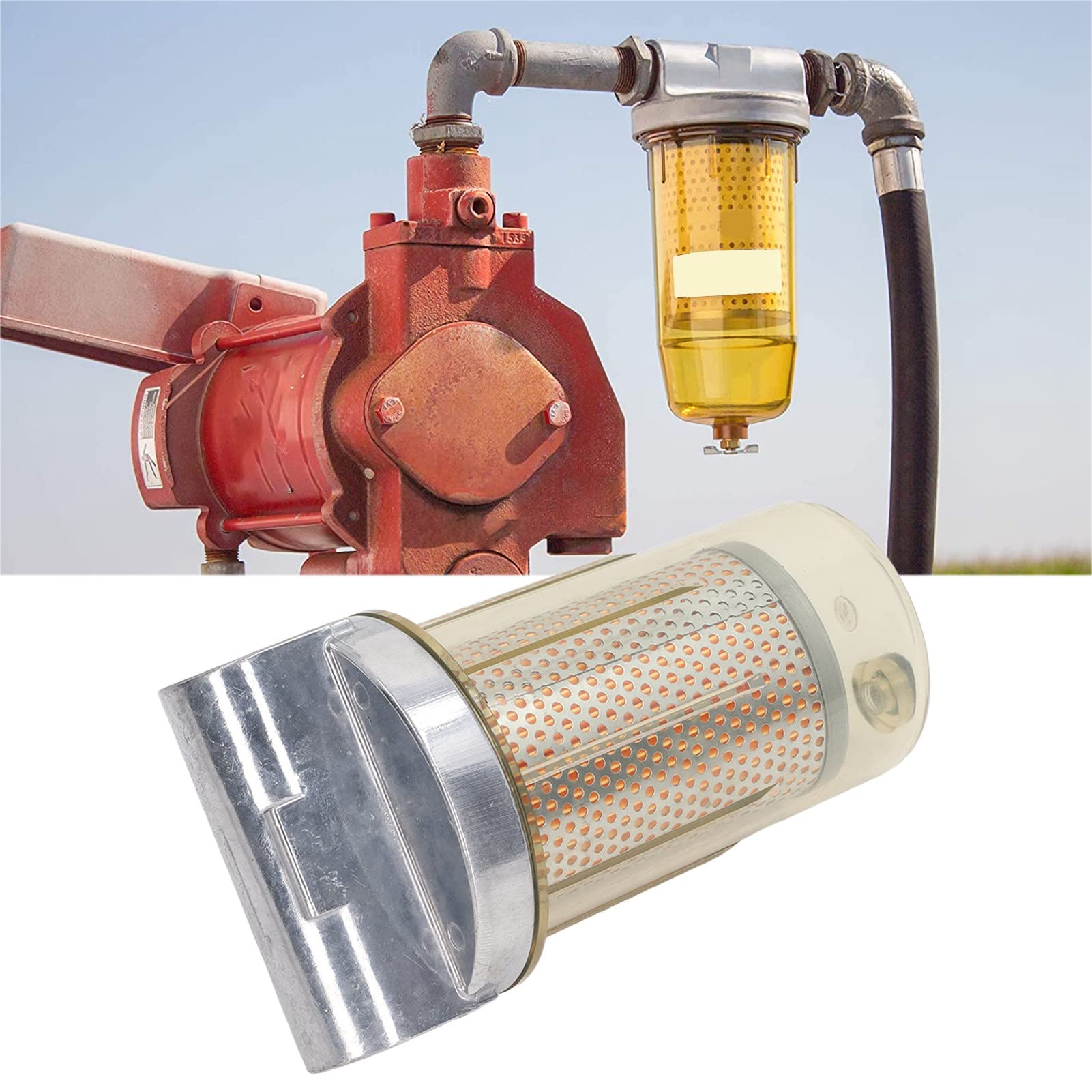 Kraftstofffilter, Transparenter 1,3 -Zoll -Kraftstoffspenderfilter Universell, Hohe Durchflussrate 30 Mikrometer, Schutzplatte, Abflussventil, Meter Kraftstofffilter, Transparenter 1,3 -Zoll -Kraftstoffspenderfilter Universell, Hohe Durchflussrate 30 Mikrometer, Schutzplatte, Abflussventil, Meter von BAFOVY