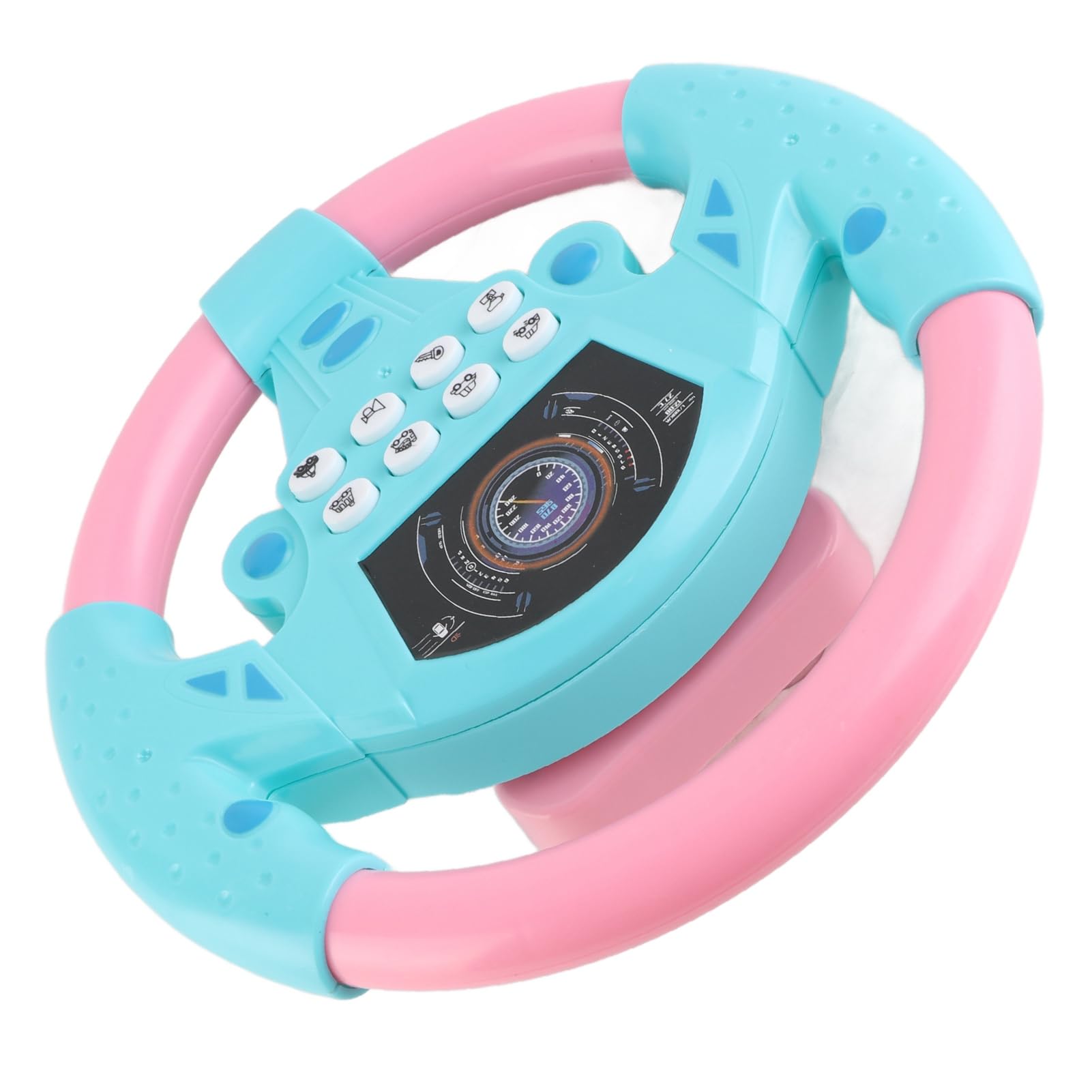Musik Lenkrad, Realistisches Design, Fördert das Fantasievolle Spiel, Hörverstärkung, Musikalische Bereicherung Lenkradspielzeug mit Musik, Einfache Anhaftung für Auto Elektrik (Pink Blau) von BAFOVY