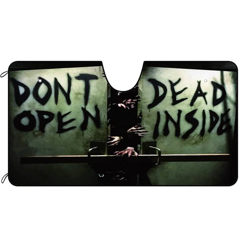 BAGEYOU Auto Front Windschutzscheibe Sonnenschutz Dont Open Dead Inside Decor Fahrzeug Sonnenschutz Visier UV Strahlen Reflektor Sonnenschutz Hält Fahrzeug kühl, 140 x 76 cm von BAGEYOU