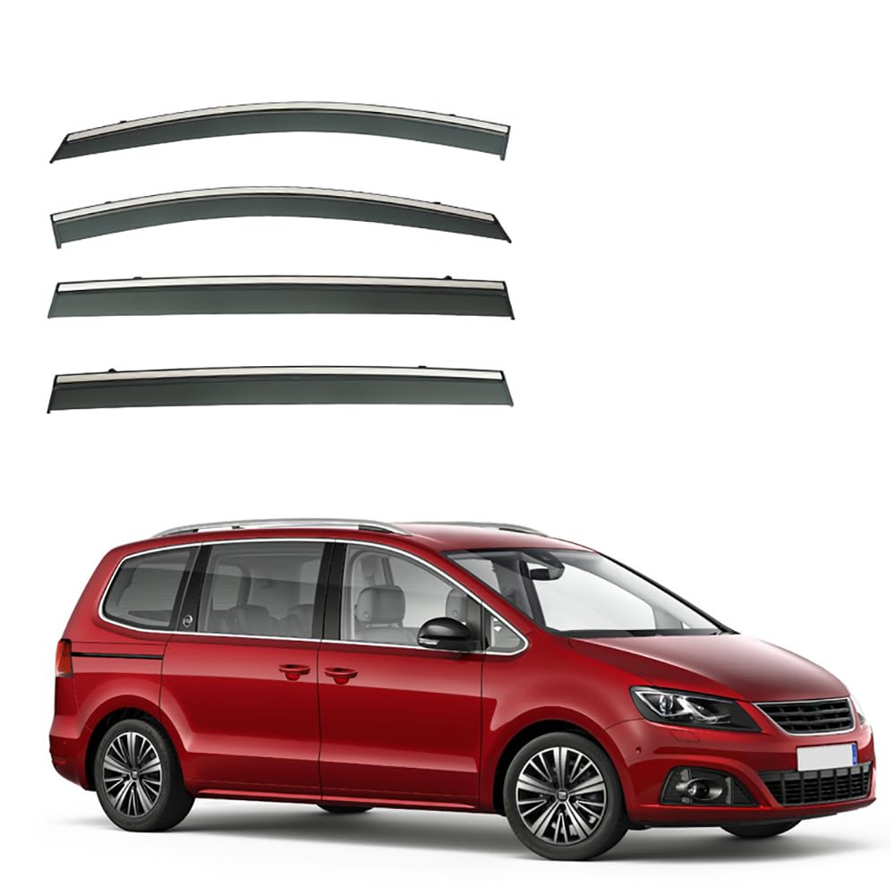 BAGLEV 4 StüCk Auto Seitenfenster Windabweiser,Kompatibel Für SEAT Alhambra MK2/7N 2010-2020 Vorne Hinten Autofenster Visier Tür Rauchabweiser Wachen Abdeckung Markisen Zubehör von BAGLEV