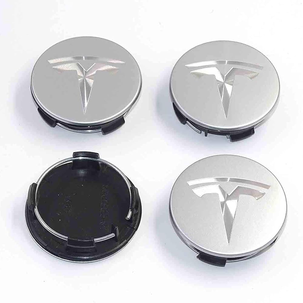 4 Stück Auto Felgenkappen, für Tesla Model 3 Model S Model X Model Y 56mm Fallen Nicht leicht Center Radkappen Nabenabdeckung Änderung Zierblende,F von BAGZO