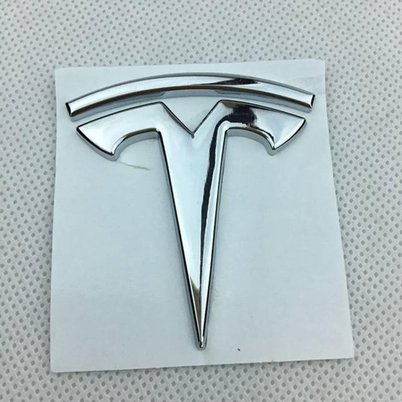 Auto Seitenkotflügel Heckkoffer Aufkleber für Tesla Model 3 Model X Model S Y 3D Metall Kofferraum Aufkleber Emblem Dekorieren Styling Zubehör,Silver von BAHELS