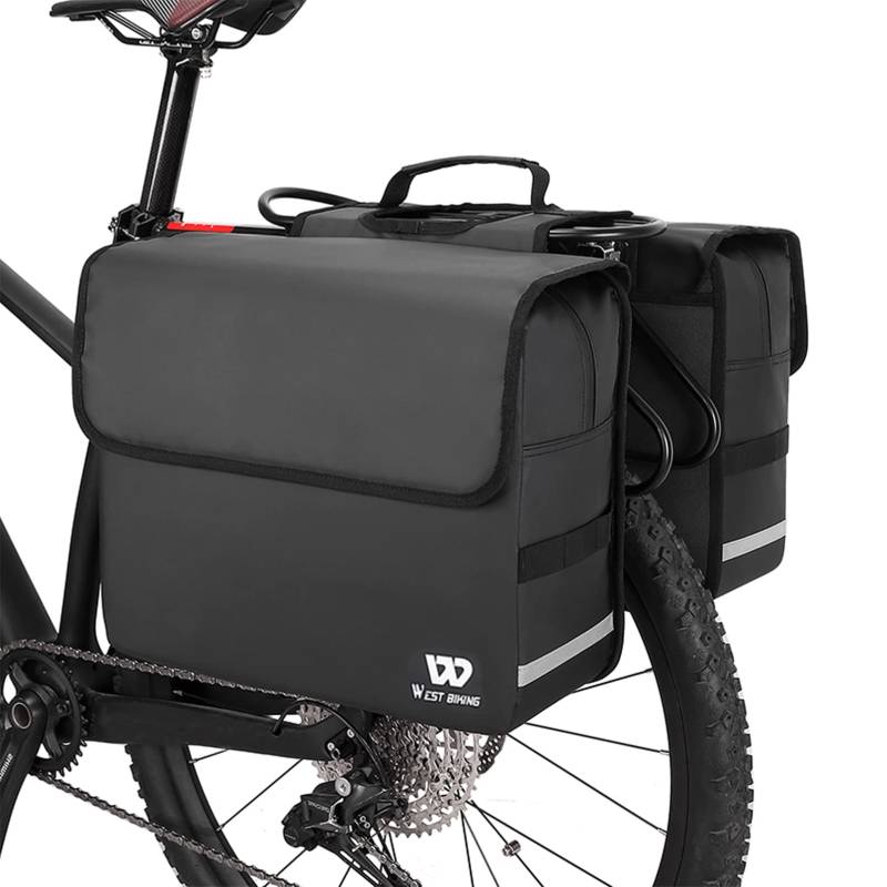 BAIGIO Fahrrad-Doppelgepäckträgertaschen, wasserdicht, mit reflektierenden Streifen von BAIGIO