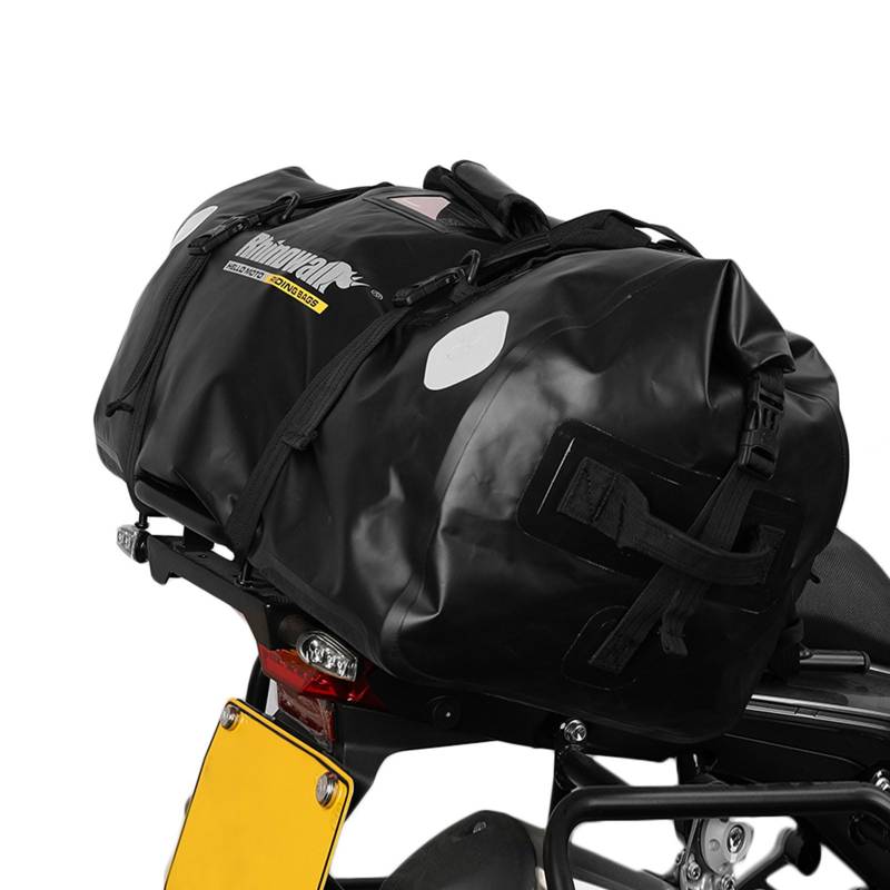 BAIGIO Motorradtasche 65L Wasserdicht Hecktasche Motorrad Groß Gepäcktasche Motorrad Sozius Rücksitztasche Duffelbag für Reisen Camping, Schwarz von BAIGIO