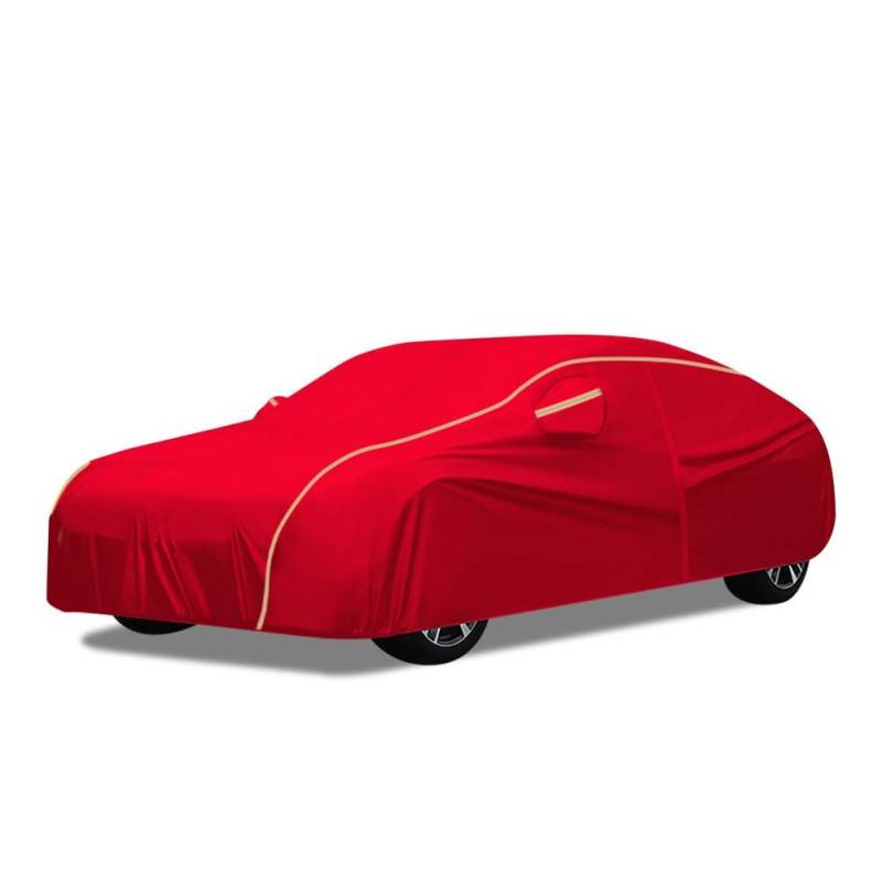 Autoabdeckung Für Lynk & Co 01 PHEV 2020-2023| UV- Schnee- Und Frostschutz Mit Reißverschluss | Reflektorstreifen Für Außenbereich + Garage(Red) von BAIRU