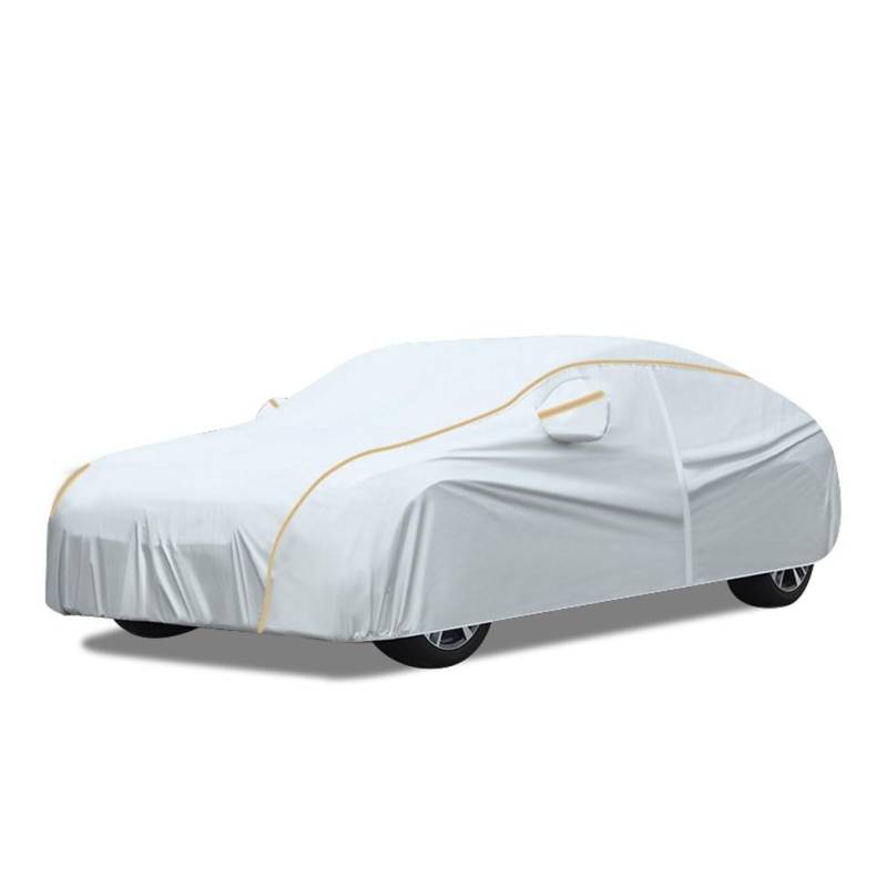 Autoabdeckung Für Lynk & Co 01 PHEV 2020-2023| UV- Schnee- Und Frostschutz Mit Reißverschluss | Reflektorstreifen Für Außenbereich + Garage(Silver) von BAIRU