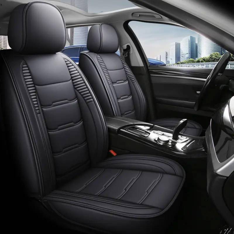 BAITUB Autositzbezüge für 𝖵𝗈𝗅𝗄𝗌𝗐𝖺𝗀𝖾𝗇 Golf 5 Leder Sitzbezüge Auto Set Komplettset Autositzschoner Sitzschoner Auto kompatibel mit Seitenairbags von BAITUB