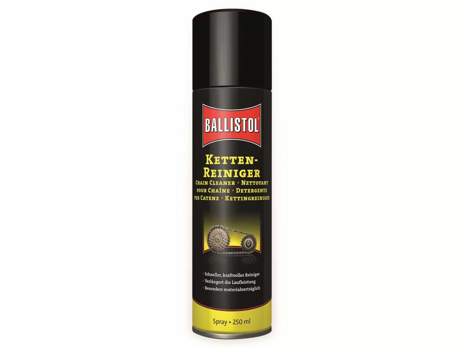 BALLISTOL 28800 Ketten-Reiniger 250ml Spray – Chain-Cleaner für Fahrrad- und Motorradketten, Zahnräder, Rahmen, Felgen von BALLISTOL