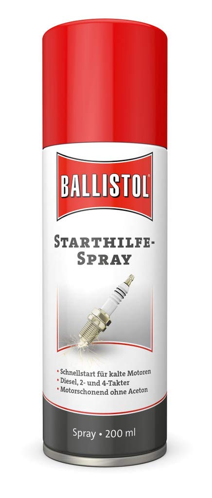 BALLISTOL 25500 Starthilfe-Spray Startwunder 200ml Spray – Schnellstart für kalte Motoren – Diesel, 2-Takter, 4-Takter BALLISTOL 25500 Starthilfe-Spray Startwunder 200ml Spray – Schnellstart für kalte Motoren – Diesel, 2-Takter, 4-Takter von BALLISTOL