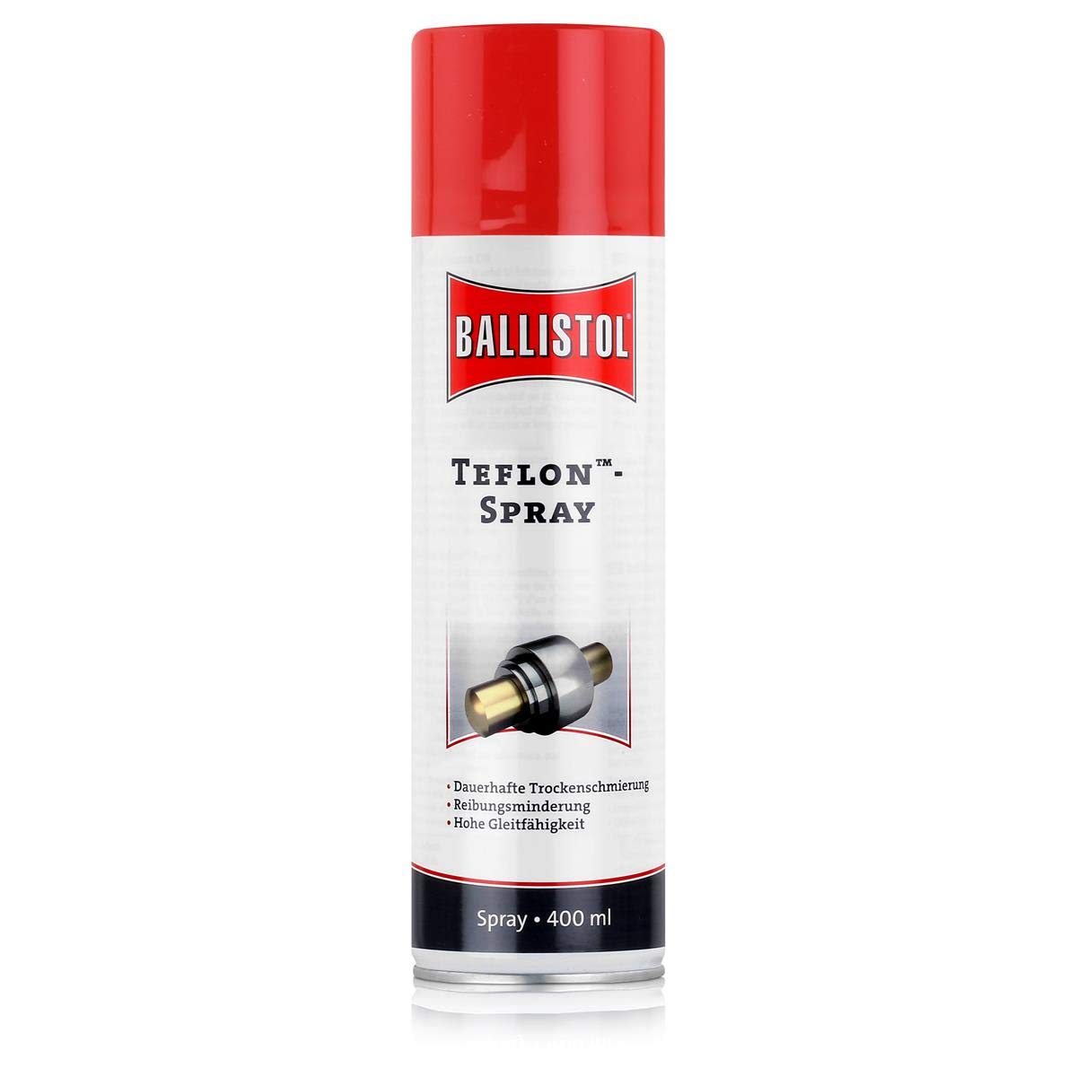 BALLISTOL 25607 Teflon-Spray 400ml – Dauerhafte Trocken-Schmierung mit hoher Gleitfähigkeit - Reibungsminderung von BALLISTOL