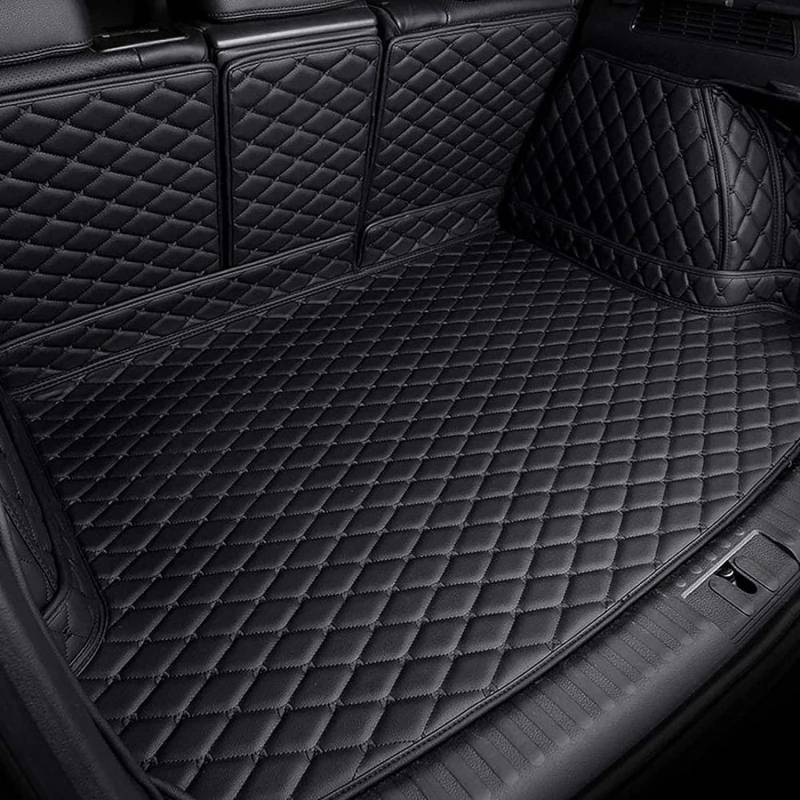 Auto Leder Kofferraummatte für Audi A7 Sportback C8 2018-2023, Vollabdeckung Kofferraumwannen rutschfest Kofferraum Schutzmatte Zubehör,A/All-Black von BAMAT