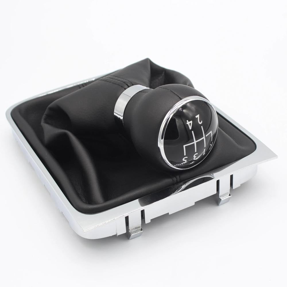 Autoteile Für Passat B6 2005-2012 Neuer 5/6-Gang-Schaltgetriebe Schaltknauf Schalthebelmanschette Leder(Leather 5 Speed) von BANBE