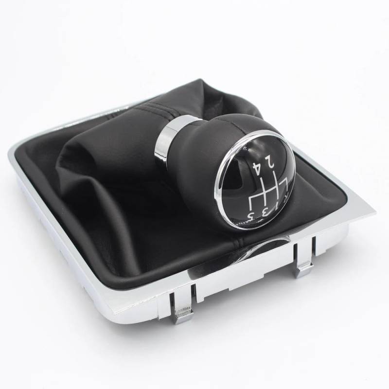 Autoteile Für Passat B6 2005-2012 Neuer 5/6-Gang-Schaltgetriebe Schaltknauf Schalthebelmanschette Leder(Leather 5 Speed) von BANBE