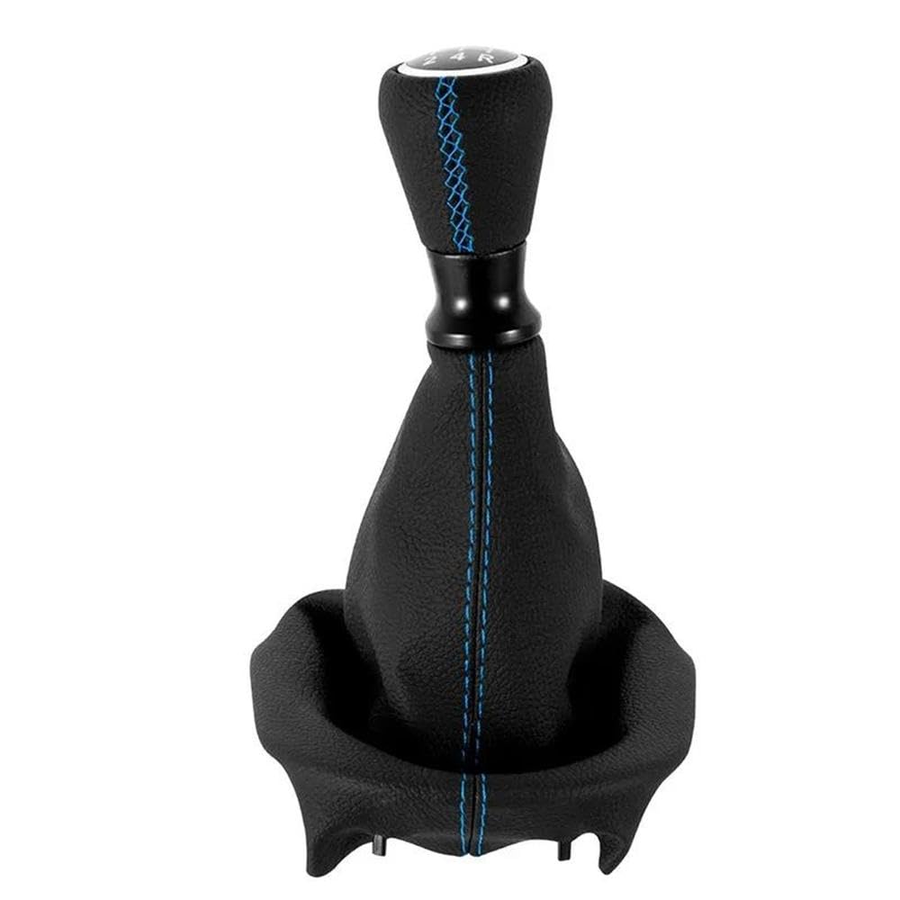 Autoteile Für Peugeot 207 307 406 Für Citroen C3 C4 C5 Leder Schaltknauf Hebel Shifter Stick Gamasche Boot Kragen Fall(Blue Case) von BANBE