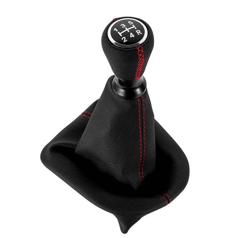 Autoteile Für Peugeot 207 307 406 Für Citroen C3 C4 C5 Leder Schaltknauf Hebel Shifter Stick Gamasche Boot Kragen Fall(Red Case) von BANBE