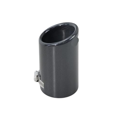 Auspuffblende,Endrohr Auspuffblende 1PC Auto Universal Case Schwarz Glänzend Auspuffspitze Gehäuse Gerade Kante Carbon Fiber Auspuff Schalldämpfer Rohr Spitze Abdeckung(89mm Black) von BANGHA