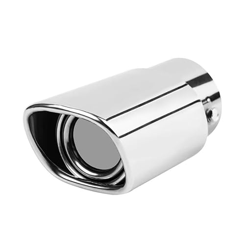 Auspuffblende,Endrohr Auspuffblende 2 stücke 63,0mm Auspuff Schalldämpfer Rohr Universal Edelstahl Silber Auto Schwanz Hinten Schalldämpfer Spitze Dekoration Auto Zubehör(Silver1) von BANGHA