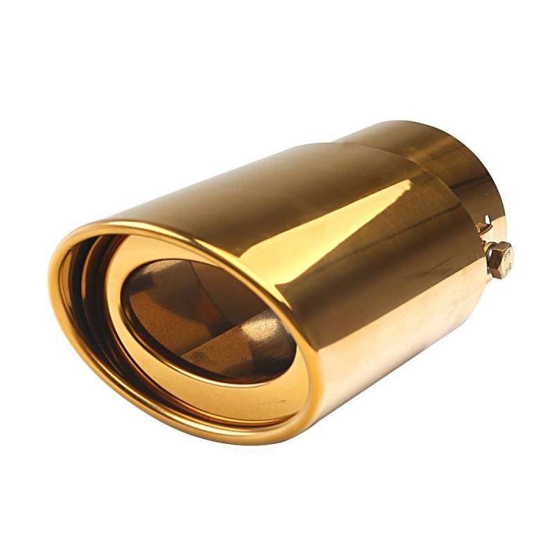 Auspuffblende,Endrohr Auspuffblende 2 stücke Edelstahl Einstellbare Auspuff Spitze 2,5 "-3,3" Universal Auto for Auspuff Modifikation & Dekoration(Golden Straight) von BANGHA