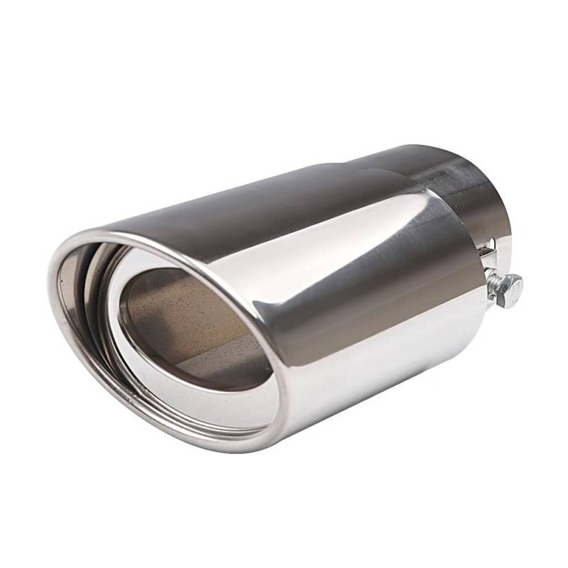 Auspuffblende,Endrohr Auspuffblende 2 stücke Edelstahl Einstellbare Auspuff Spitze 2,5 "-3,3" Universal Auto for Auspuff Modifikation & Dekoration(Silver Straight) von BANGHA