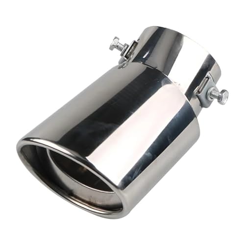 Auspuffblende,Endrohr Auspuffblende 63,0 mm Auto-Auspuffendrohr mit Einzelauslass, universeller Edelstahl-Rundrohr-Auspuffschalldämpfer(B Curved) von BANGHA