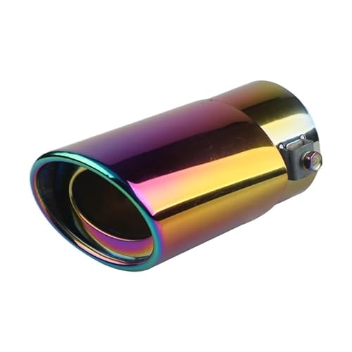 Auspuffblende,Endrohr Auspuffblende 63,0 mm Auto-Auspuffendrohr mit Einzelauslass, universeller Edelstahl-Rundrohr-Auspuffschalldämpfer(C Straight) von BANGHA