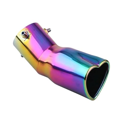 Auspuffblende,Endrohr Auspuffblende Herzform Stil 2,5 Zoll Edelstahl Silber Bunte Auspuffspitzen Schalldämpfer Endrohr Autozubehör von BANGHA