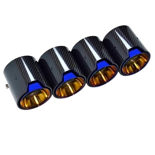 Auspuffblende,Endrohr Auspuffblende Passend Für BMW Carbon Fiber M2, M3, M4 Schalldämpfer, F80, F82, F83, F84, F87, Auspuffrohrspitze(Blue) von BANGHA