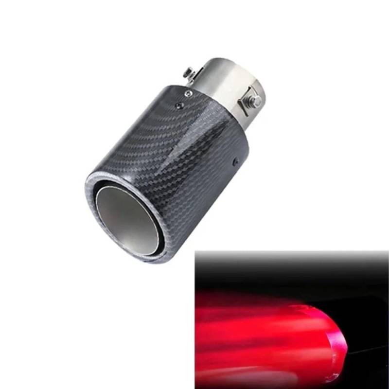 Auspuffblende,Endrohr Auspuffblende Universal Auto Auspuff Schalldämpfer Spitze Endrohr Carbon Fiber Auto Einzel Outlet Throat Auspuffrohr(A) von BANGHA