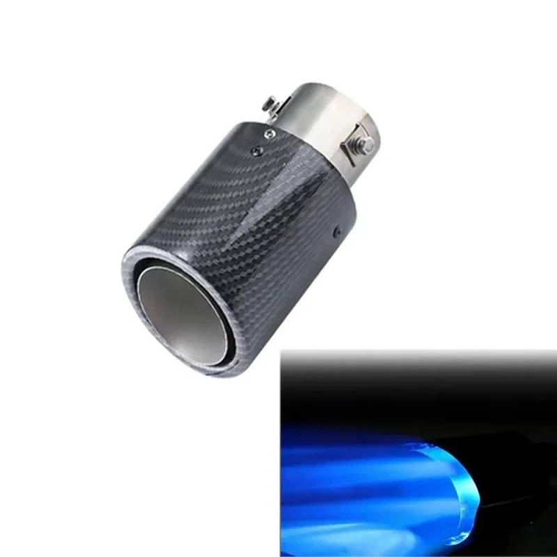 Auspuffblende,Endrohr Auspuffblende Universal Auto Auspuff Schalldämpfer Spitze Endrohr Carbon Fiber Auto Einzel Outlet Throat Auspuffrohr(B) von BANGHA