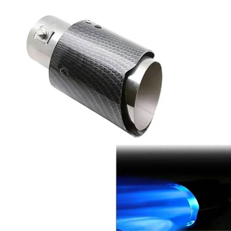 Auspuffblende,Endrohr Auspuffblende Universal Auto Auspuff Schalldämpfer Spitze Endrohr Carbon Fiber Auto Einzel Outlet Throat Auspuffrohr(F Adjustable) von BANGHA