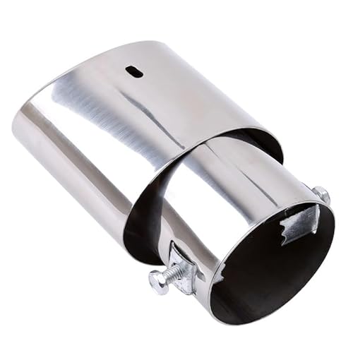 Auspuffblende,Endrohr Auspuffblende Universal Auto Hinten Runde Auspuff Endschalldämpfer Spitze Chrom Edelstahl Automobil Schalldämpfer Spitze Ersatz Auto Zubehör(Straight) von BANGHA