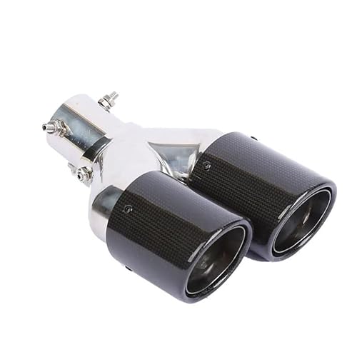 Auspuffblende,Endrohr Auspuffblende Universal-Endrohr Schalldämpfer Gerade Auspuffanlage Passend für AK Schwarz Edelstahl Endspitzen Autozubehör(80mm Double Tube 2pc) von BANGHA