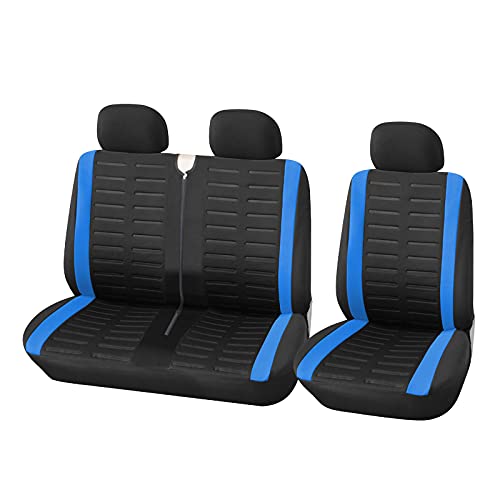 Autositzbezüge,Auto Sitzbezüge 1 + 2 Beige Sitzbezüge Autositzabdeckung for Transporter/Van, Universal for 2 + 1car Sitzer, LKW-Interieur (Color : Blue) von BANGHA