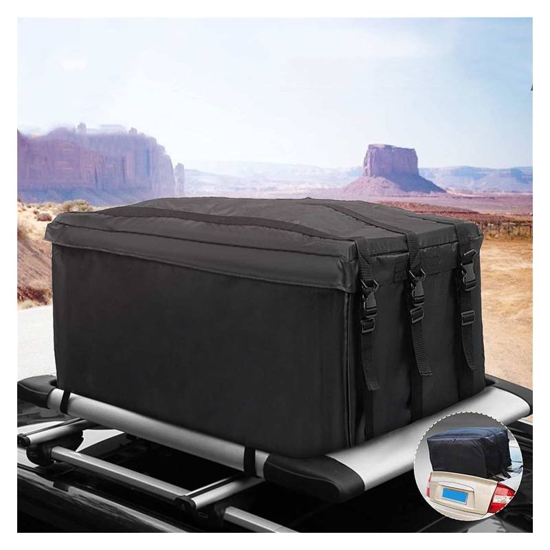 Dachtasche Auto 100x50x43cm Auto Dach Rack Cargo Bag Reise Dachbox Wasserdichte Träger Gepäck 218l Gepäck Schwarze Aufbewahrungstasche für SUV Auto DachgepäCkträGer Tasche von BANGHA