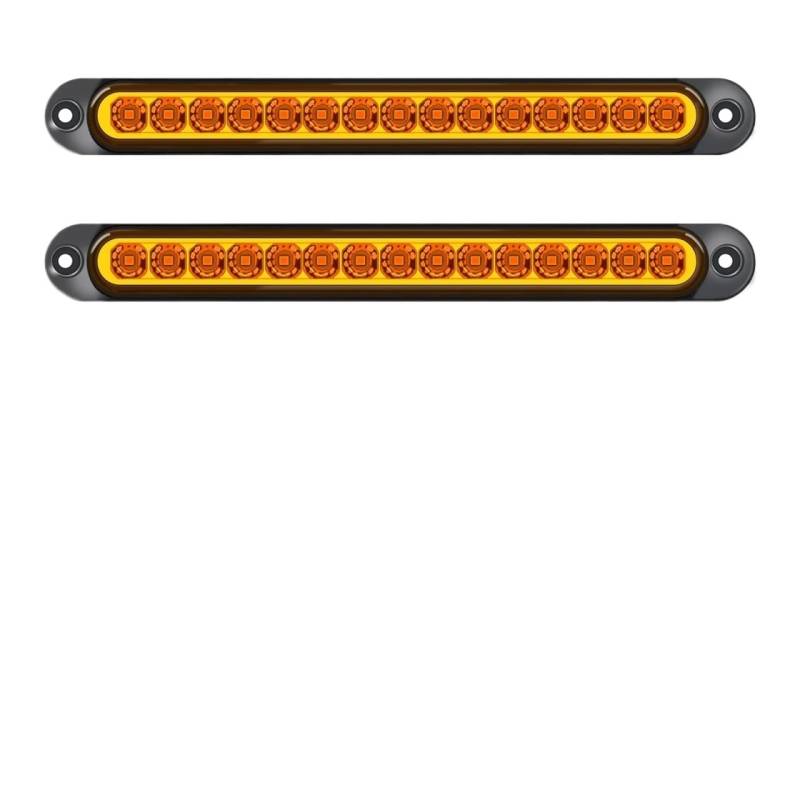 Dritte Bremsleuchte,Zusatzbremsleuchte 2 STK Universal Rücklicht for Anhänger LKW Pickup - Brems-/Stopp-/Blinker 12V-24V Lichtleiste(Amber 2PCS) von BANGHA