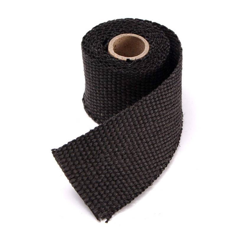 Hitzeschutzband Auspuff,Auspuffband 2 stücke 1,5m auto motorrad auspuff wrap rohre header wärmeisolierung rollenband turbo wärmeabgas thermische wickelband universal(Black) von BANGHA