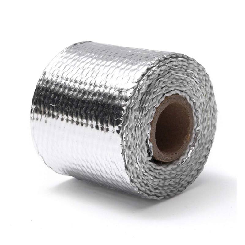 Hitzeschutzband Auspuff,Auspuffband 2 stücke 1,5m auto motorrad auspuff wrap rohre header wärmeisolierung rollenband turbo wärmeabgas thermische wickelband universal(Silver) von BANGHA