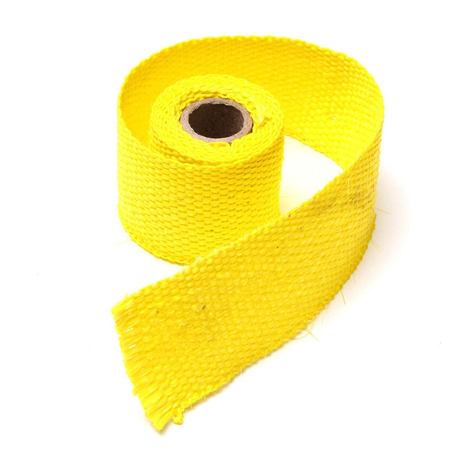 Hitzeschutzband Auspuff,Auspuffband 2 stücke 1,5m auto motorrad auspuff wrap rohre header wärmeisolierung rollenband turbo wärmeabgas thermische wickelband universal(Yellow) von BANGHA