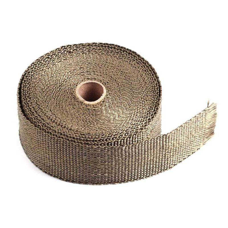 Hitzeschutzband Auspuff,Auspuffband 5 ml Roll Fiberglas Hitzeschild Auto Motorrad Abgaskrümmer Wärmedämmung Glasfaser Thermisches Wickelband(Gold) von BANGHA